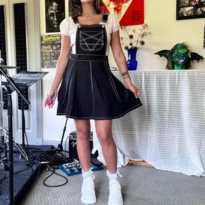 Hot topic goth overall dress